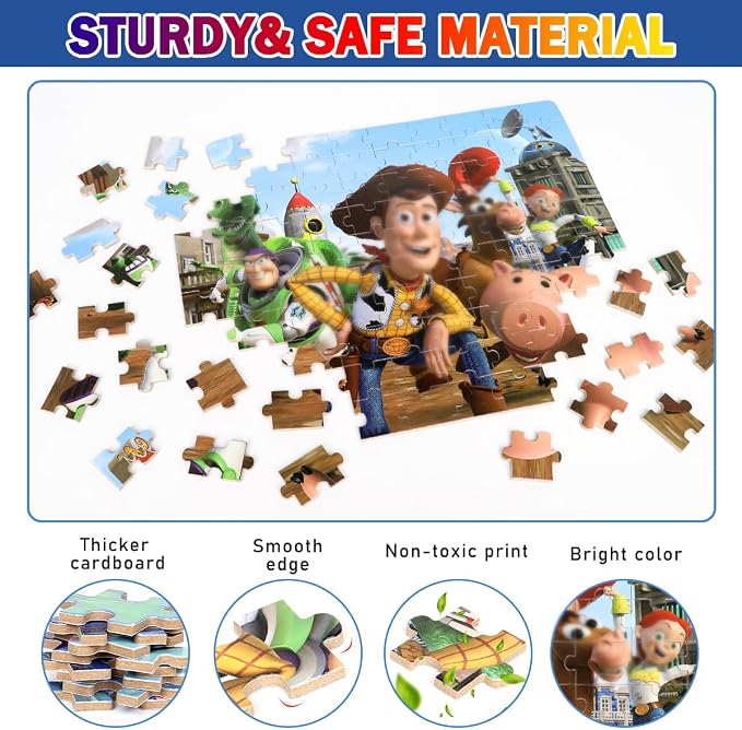 100 Pieces Jigsaw Puzzles for Kids Ages 4-8,Cute Toy Puzzles,Kid Boys Girls Children Learning Educational Puzzless Portable Box Pack Toys