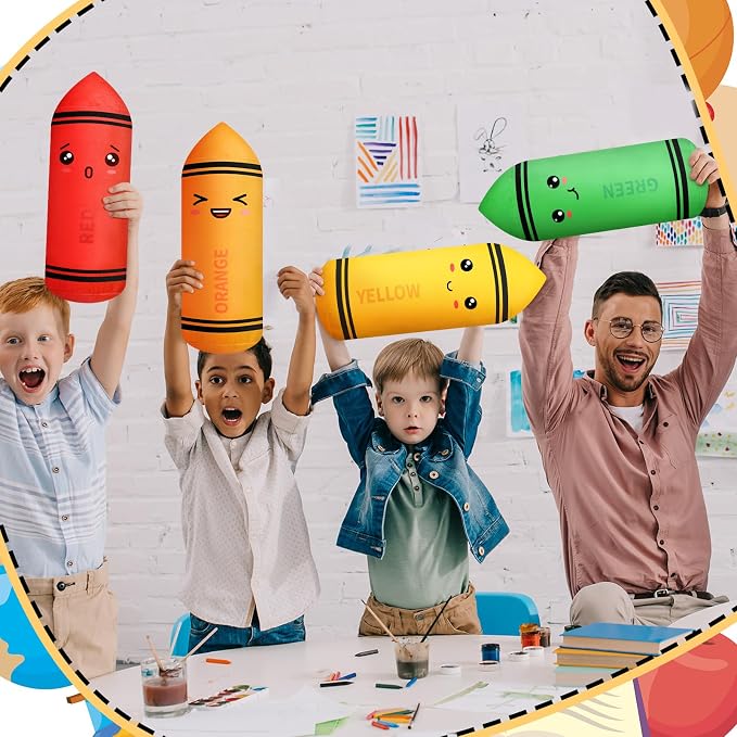 Soulchen 6 Colors Crayon Plush Toy for Kids Classroom 11.8 Inches Crayon Decoration Back to School Pillow Toddler Preschool Reading Room Decor
