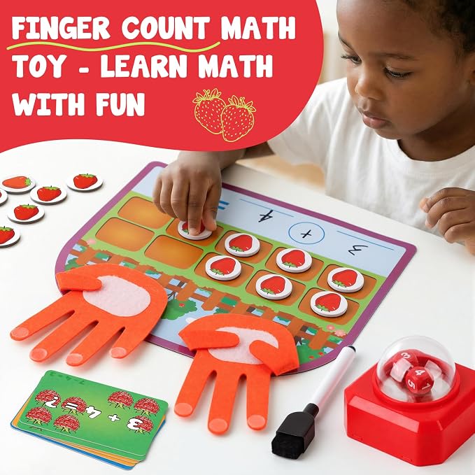Torlam Magnetic Ten-Frame Set,Finger Number Counters for Kids Math Manipulatives,Counting Blocks for Math Games Addition Subtraction Practice,1st 2nd 3rd Grade Kindergarten Number Blocks Learning Toy