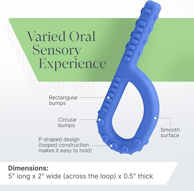 ARK Textured Grabber Sensory Chew, Sensory Toys for Kids and Adults, Chewy Fidget for Autism, ADHD, SPD, Anxiety, Medical-Grade Oral Motor Therapy Tools, XXT, Very Firm, Royal Blue