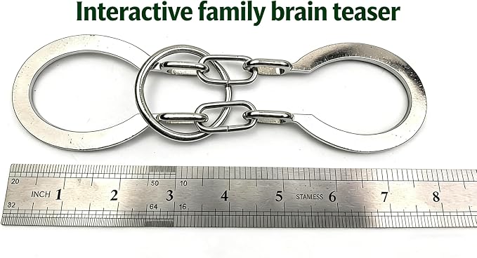 MAGIKON Traditional Brain Teaser, Classical Metal Horseshoe Puzzle (Silver, Normal)