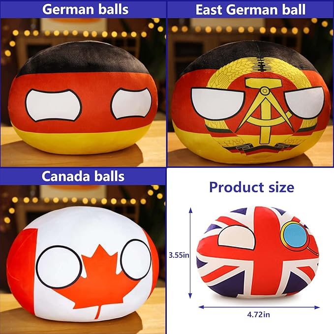19 PCS Country Balls Plushies 4 in Poland Ball Doll for Children and Adult Gifts Pendant Accessories Stuffed Toys