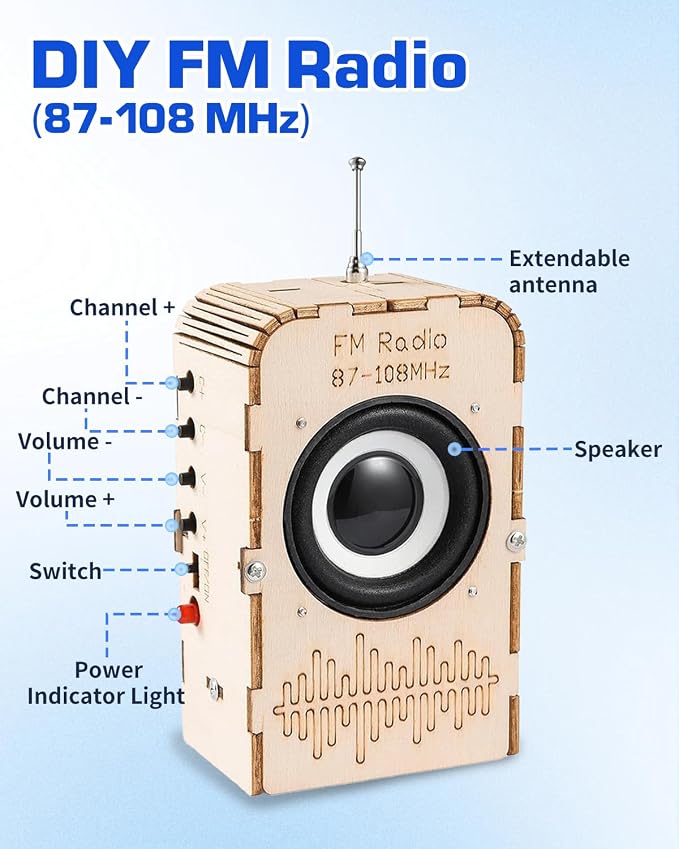 Science Kits for Kids Age 8-12 12-14, STEM Toys DIY Radio Kit Engineering Electronics Project Building Your Own Radio Educational Toy, Ideal Gift for Teen Child Boys Girls 9 10 11 13