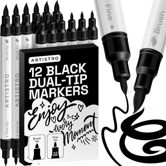 ARTISTRO 12 Skin Tones Acrylic Paint Markers - Paint Pens for Drawing - For Fabric, Rock, Glass, Wood, Molds - Arts & Crafts Gift for Adults, Teens, Kids, Classroom Must Haves & School Supplies