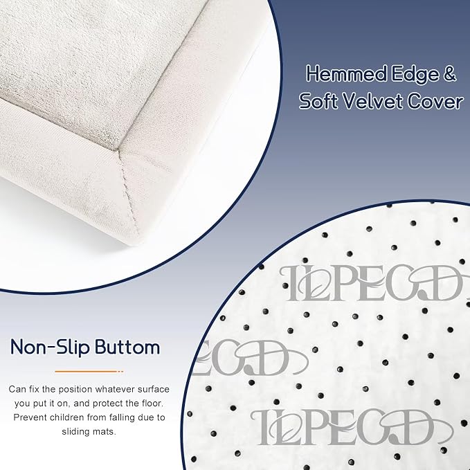 Baby Play Mat for Floor Nursery Rug Muscle Mat Area Rug Playroom Rug 79"x158" Playpen Mat Elastic Foam 1.3" Thick Crawling Mat for Babies,Toddlers, Infants, Kids,Cream