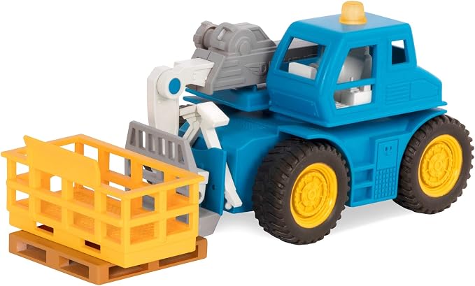 Driven by Battat – 7-Inch Telehandler Forklift Toy with Lights & Sounds, Movable Parts, Construction Vehicle for Boys & Girls, Durable Design, Realistic Details, Gift 3+ Years Toy for Kids
