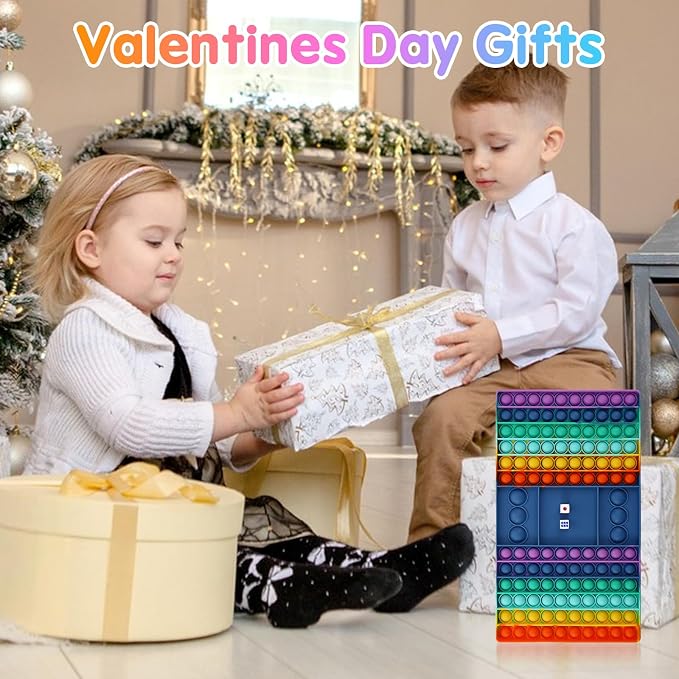 Pop Games Sensory Fidget Toy, Pop Board Math Games for Kids Family Games Multiplication Game, Stress Relief Toys Girls Boys with Autism ADHD Birthday Gifts for Grandkids (2pcs)