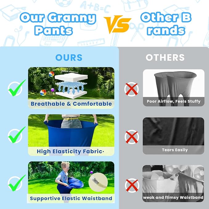 Granny Pants Yard Game Set (2 Pack), Funny Granny Pants Outdoor Game for Kids & Adults, Easy Setup Toss Game with Giant Pants & Balls, Backyard Family Party Game for Small Groups