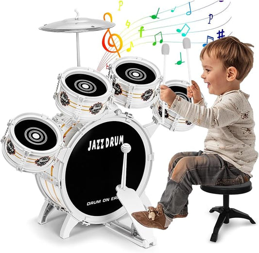 Kids Drum Set for Toddlers 1-3 - Musical Toy Drums Set for Kids - 5 Drums Musical Instruments Toys for 3 4 Year Old Brithday Ages 3-5