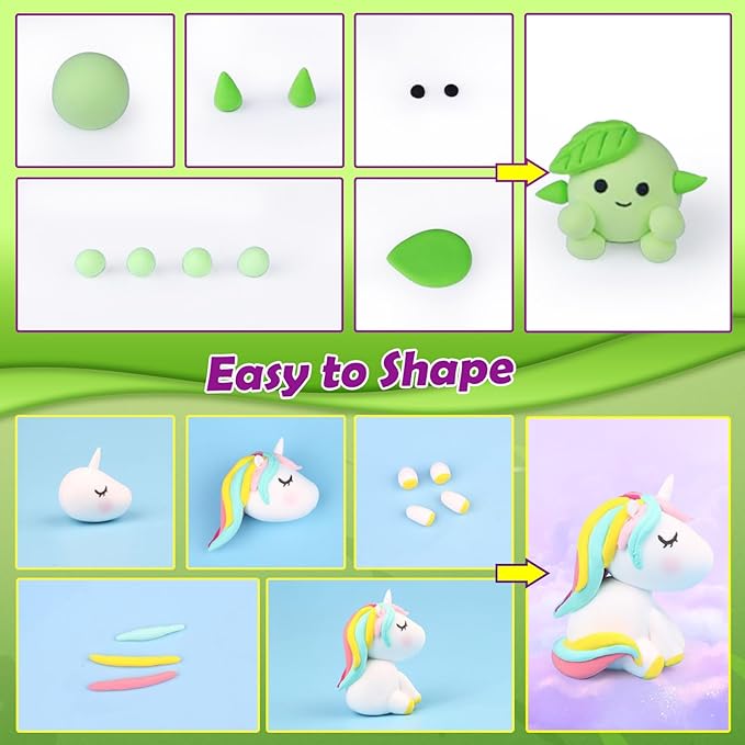 YOPINSAND Air Dry Clay 60 Colors, Modeling Clay for Kids, DIY Molding Magic Clay, Gift for Kids Boys Girls