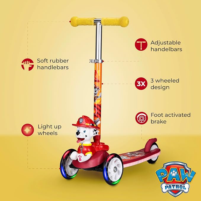 Kick Scooter for Kids, 3 Wheel Self Balancing, Light Up LED Wheels