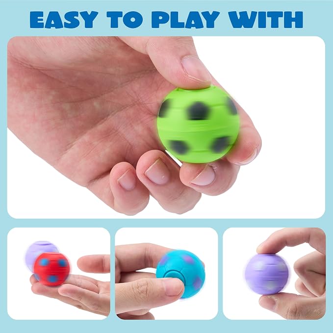 JOYIN 72 Pack Soccer Fidget Spinners for Kids, Soccer Party Favors, Fidget Toys Bulk, Stress Balls, Goodie Bag Stuffers for Birthday Party, Treasure Box for Classroom