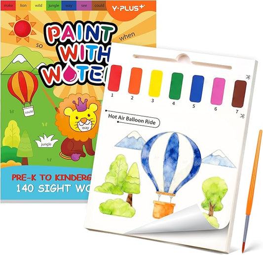YPLUS Paint with Water Books for Toddlers, Art Craft Toys Watercolor Painting Paper for Kids, Gift for Kids Ages 1-3, 2-4, 4-6, Drawing with Brush - Travel