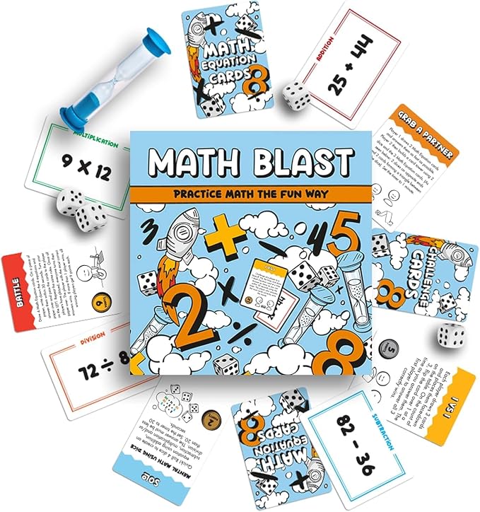 Math Blast! Cool Math Games for Kids 8-12 - Fun Educational Mental Math Game for Home & Classroom - Practice Math the Fun Way