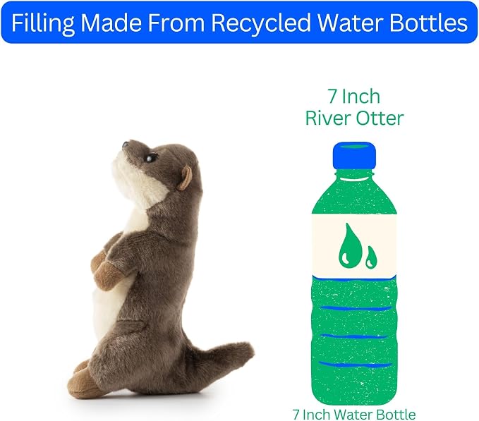 The Petting Zoo River Otter Stuffed Animal Plushie, Gifts for Kids, Wild Onez Babiez Wildlife Animals, River Otter Plush Toy 6 Inches
