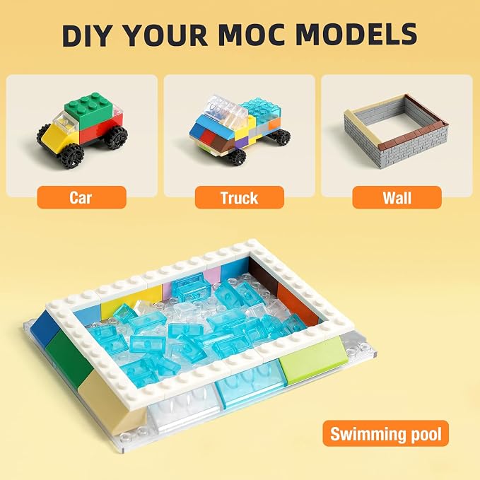 800 Pieces Building Bricks, 5 Sizes Building Pieces, Classic Slope Block Bulks - Compatible with All Major Brands, Dark Grey