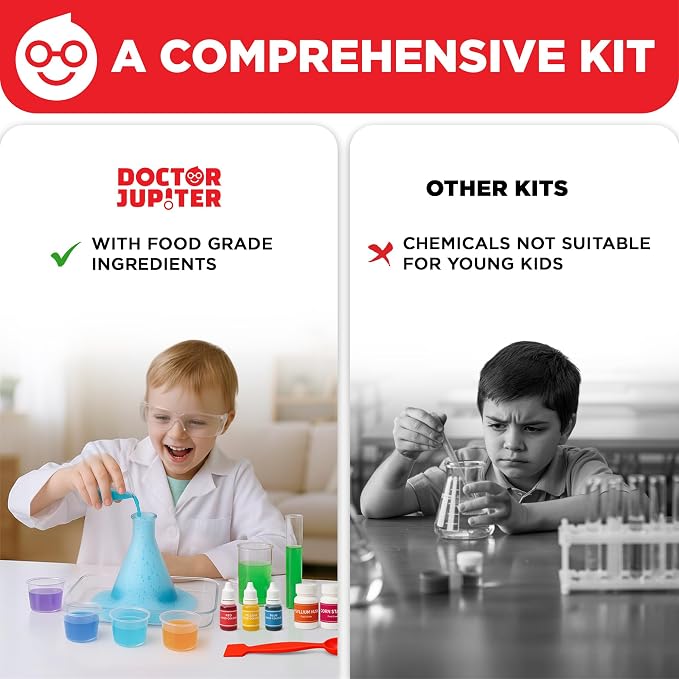 Doctor Jupiter Color Science Kit for Kids Ages 4-5-6-7-8 | Birthday Gift Ideas for 4+ Year Old Boys & Girls | Toy Stem Kit with 10 Experiments | Preschool Learning & Educational Projects