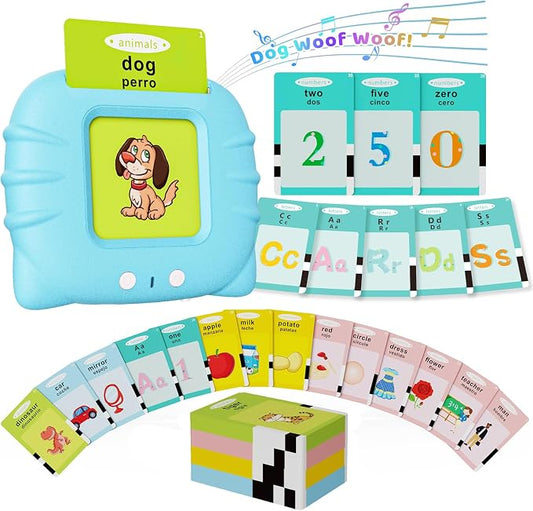Aullsaty Toddler Toys Bilingual English and Spanish Talking Flash Cards for 1 2 3 4 5 6 Year Old Boys and Girls, Autism Sensory Toys for Autistic Children, Learning Educational Speech 250 Sight Words