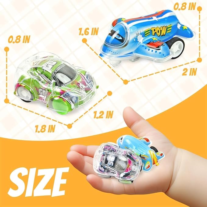 Vileafy 50 Pull Back Cars and Planes – Bulk Treasure Box Toys for Classroom, Party Favors for Kids 3-5, Carnival Prizes and Goodie Bags Stuffers for Boys and Girls 3-5 Years Old
