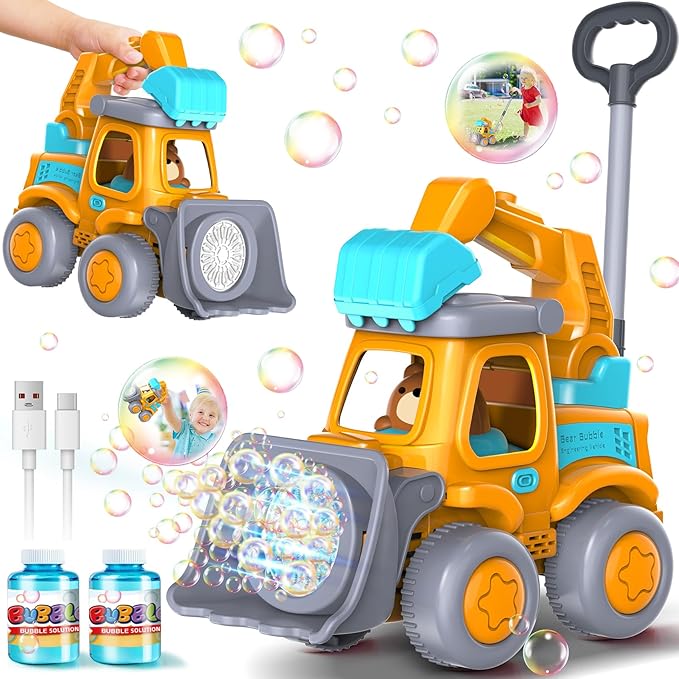 Nicmore Automatic Bubble Machine Toys for Toddlers: Portable Construction Truck Bubble Maker Blower Toys for 3 4 5 6 Year Old Boy Girl Kids Outdoor Toys for Easter Party Birthday