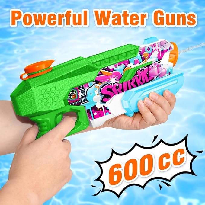 Water Gun for Adults Kids: 600CC 8 Pack Squirt Blasters Super Water Guns for Adults Kids,Water Gun Outdoor Toys High Capacity Summer Soaker for Swimming Pool Beach Fighting, Long Shooting Distance