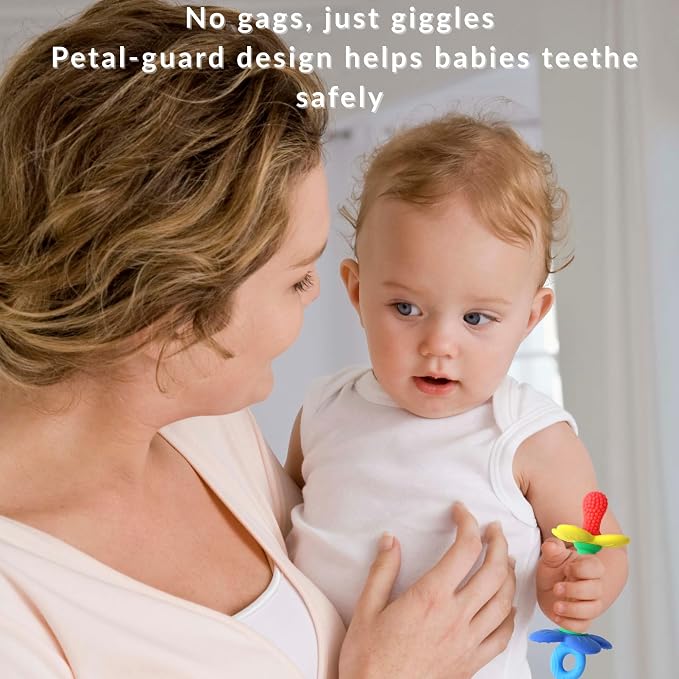 Silicone Teether Tube Stick for Babies – Textured Teething Toy with Grip Handle, Reaches Front Gums & Back Molars, BPA-Free, Easy to Hold