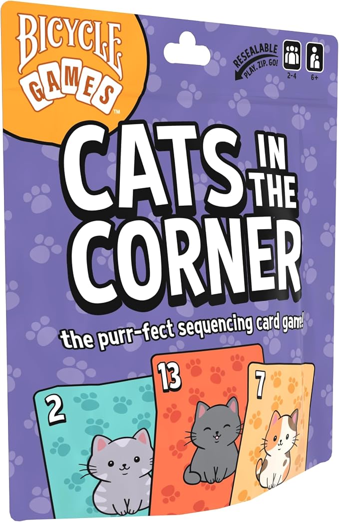 Bicycle Cats in the Corner Card Game – Family-Friendly Party Solitaire Card Game for Kids, Teens & Adults, Easy-to-Learn Strategy Gameplay, Fun Cat-Themed Game Night Activity