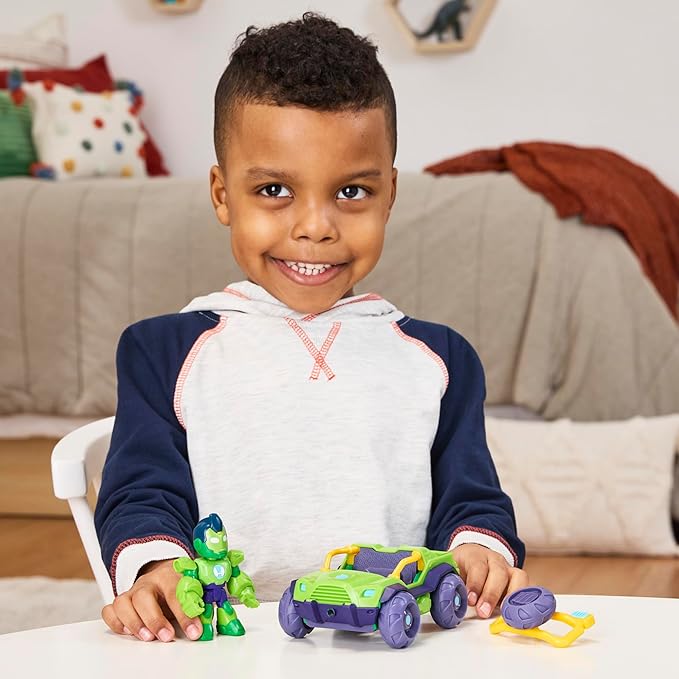 Marvel Iron Man and his Awesome Friends Iron Hulk Iron Racer Action Figure & Toy Vehicle, 3-Inch Super Hero Toys for Kids, Ages 3+