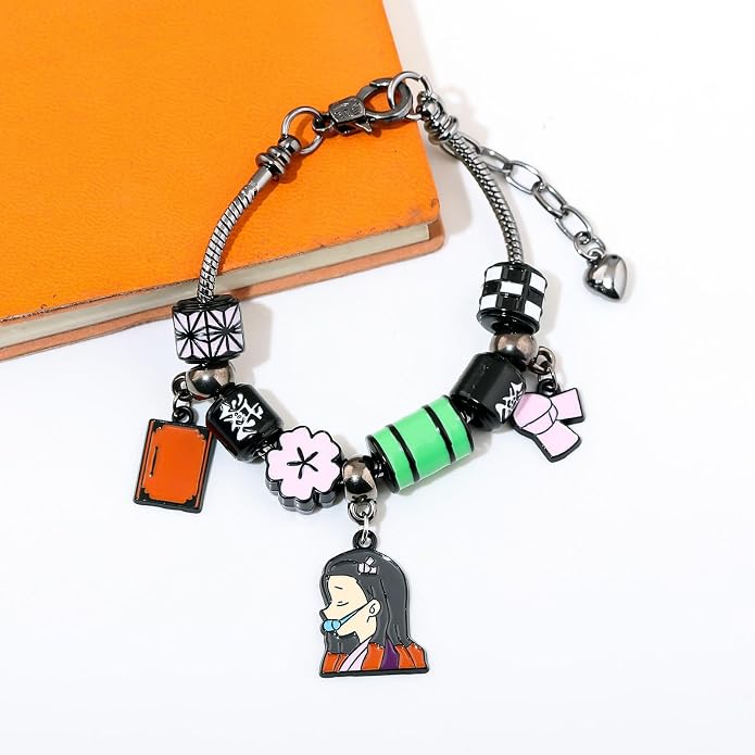 SONGCHANGJEWELRY Anime Figure Tanjiro Charm Bracelet - Tanjiro Nezuko Zenitsu Inosuke Figure Bracelet - Gifts