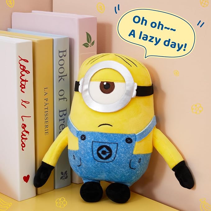 MINISO 9'' Minions Stuffed Animals Plush Toy (Stuart), Kawaii Soft Cute Plushies for Kids Toys Boys Girls