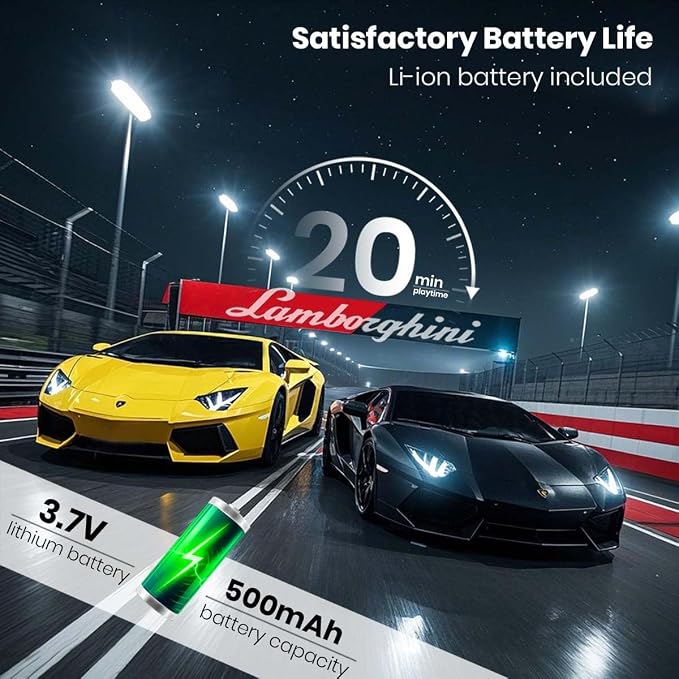 Official Licensed Lamo LP-700 1:18 Scale Remote Control Car for Kids 8-12 Years, RC Car with Rechargeable Battery 3.7V 500mAh, 2.4GHz Matte Black