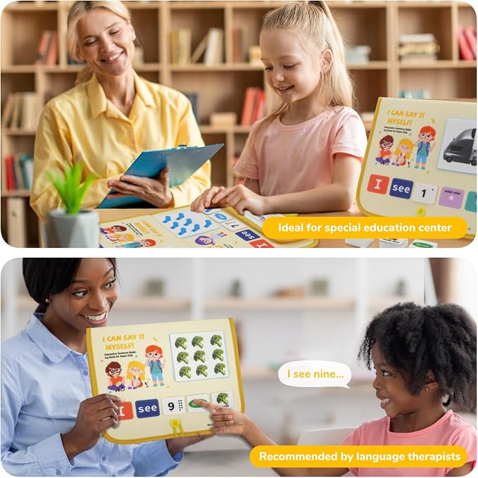 CHEFAN 114 PCS Sentence Building for Kids, Speech Therapy Materials with Writing Board, Educational Learning Games for Special Education, Reading & Language Development (Ages 3-7)