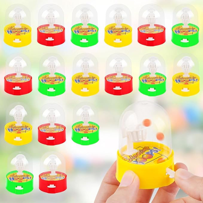 Mini Basketball Games 16pcs Finger Basketball Shooting Games Basketball Party Supplies Favor for Kids 8-12 Desktop Table Basketball Hoop Fidget Game Space Birthday Party Decorations Supplies