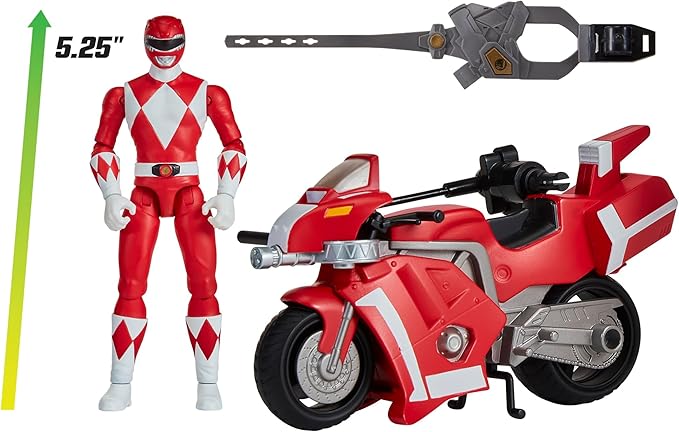 Power Rangers Mighty Morphin Re-Ignition - Tyrannosaurus Battle Bike with Red Ranger Figure by Playmates Toys