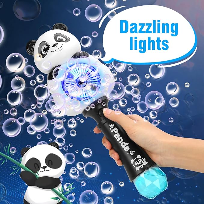 Aooess Bubble Machine for Kids Ages 4-8 Years Old: Light Up Bubble Wand for Parties Outside Toys for Toddlers 3-5 Automatic Bubble Machine Rechargeable Gifts for 3 + Year Old Girl Boy