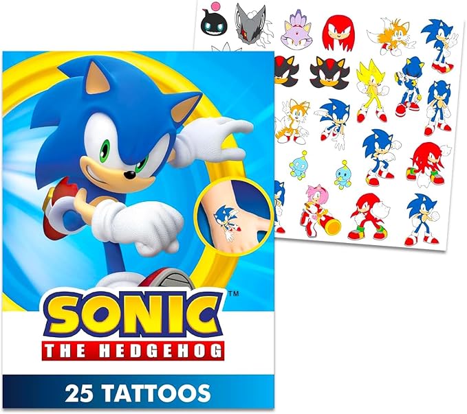 Sonic The Hedgehog Drawing and Painting Set for Boys - Sonic Gift Bundle with Coloring Book, Coloring Utensils, Watercolor Paints, Stickers, Tattoos, More | Sonic Crafts for Kids