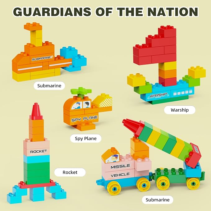 Building Blocks for Kids Ages 3-8 | 164-Piece Creative Construction Toy Set with 4 Trucks | STEM Educational Building Bricks for Boys & Girls | Ideal Christmas/Birthday Gift