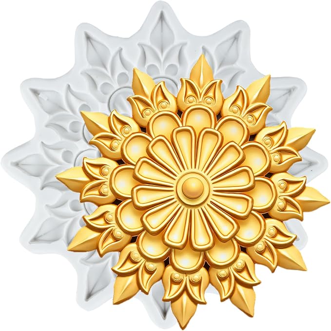 Baroque Relief Flower Polymer Clay Mold Relief Flower Lace Silicone Molds for DIY Craft Epoxy Resin Casting Polymer Clay Tools Crafts Air Dry Jewelry Making