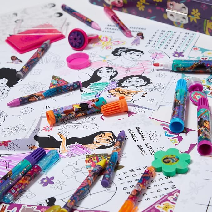 Innovative Designs Disney Encanto Deluxe Activity Set for Kids with Carrying Tin, Coloring Sheets, Stickers, & Art Supplies, 500+ Pieces