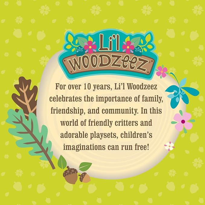 Li'l Woodzeez – Li'l Petals Flower Shop – 29 Pieces Dollhouse Playset with 2 Posable Figures & Storybook – Miniature Furniture & Accessories – Stackable Playset for 3+ Years