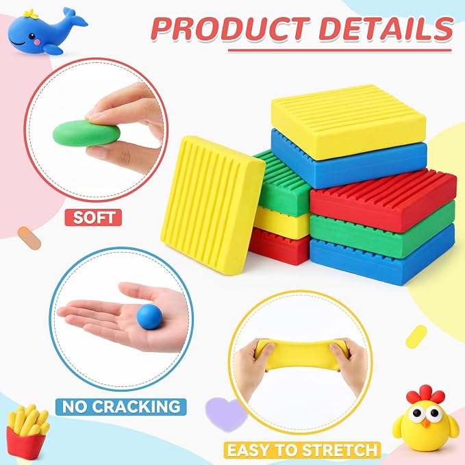 Syhood 30 Pcs 42oz Colorful Reusable and Non Drying Modeling Clay Bulk Plastilina Modeling Clay Gift Set for DIY Sculpting Classroom Arts and Crafts Projects Play