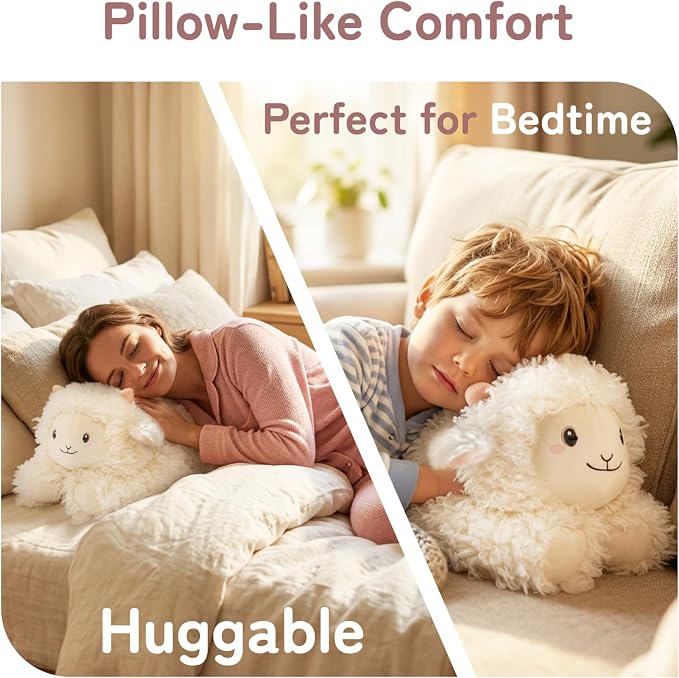 Niuniu Daddy 20" | 3.3 Pound Weighted Sheep Stuffed Animal Plushie for Adults & Kids, Large Sheep Weighted Lap Pillow, Soft Sensory Stuffy Toy as Gift for Holidays