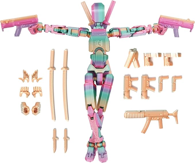 FoxVilla Assembly Completed T13 Action Figure, Titan 13 3D Printed Action Figure, 3D Printed Titan13, Assembled Dummy 13 Lucky 13 Toy Figure