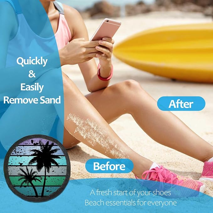 Natural Sand Remover Pouch for Beach | Aloe & Oat Powder, Talc-Free & Hypoallergenic | Waterless Cleaner for Feet, Swimsuits, Pets | Eco Travel Gift