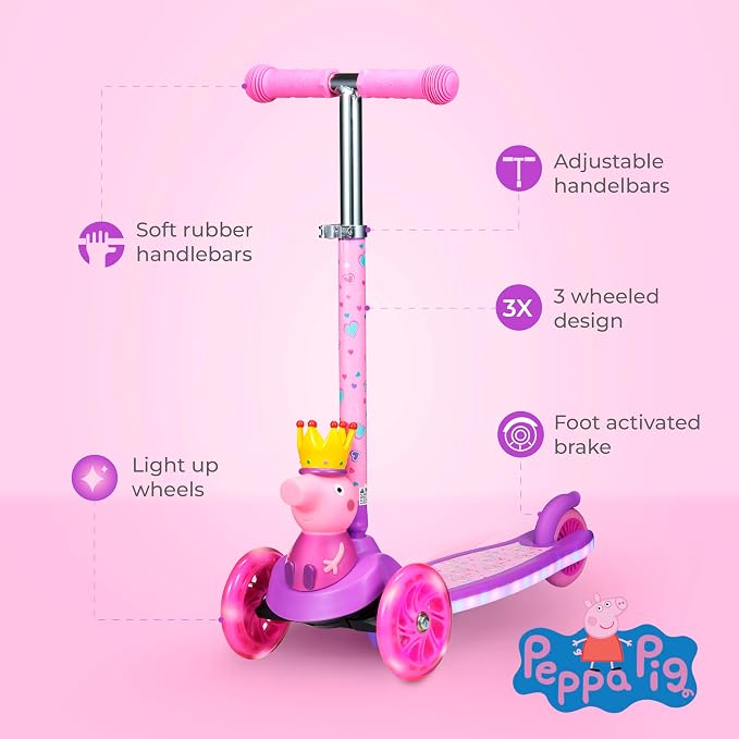 Kick Scooter for Kids, 3 Wheel Self Balancing, Light Up LED Wheels