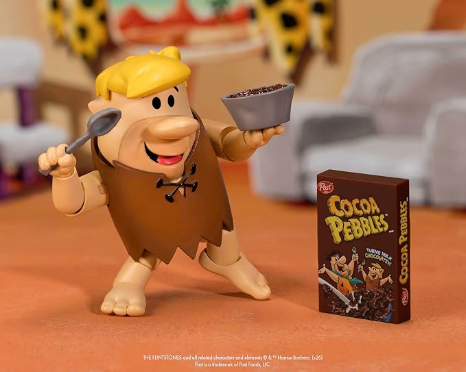 Jada Cocoa Pebbles Barney Rubble Action Figure Toys – 1:12 Scale – Fully Articulated – Retro Cartoon Collectible – Nostalgic Toy for Ages 8+