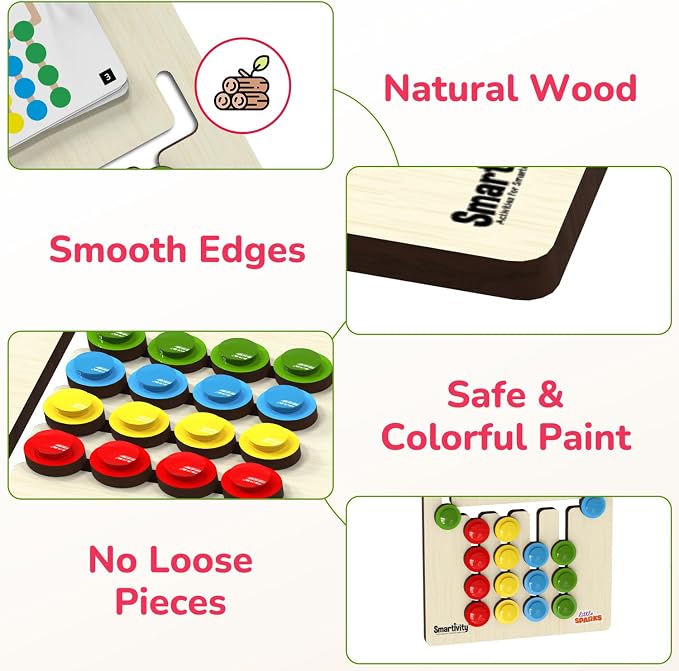 Smartivity Montessori Slide Puzzle I Color & Pattern Matching Toys for Kids 4 to 8 Years I Birthday Gift for Boys & Girls I Preschool Educational Toy for 4, 5, 6, 7, 8 | Travel Friendly
