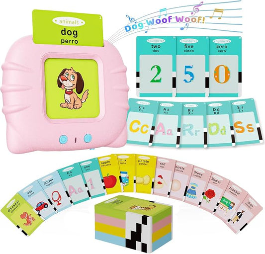 Aullsaty Toddler Toys Bilingual English and Spanish Talking Flash Cards for 1 2 3 4 5 6 Year Old Boys and Girls, Autism Sensory Toys for Autistic Children, Learning Educational Speech 250 Sight Words