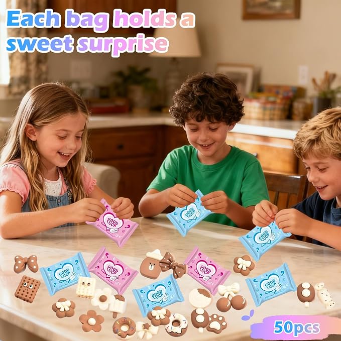 50PCS Coffee Brown Food Resin Blind Bags: Mini Cute Charms for Crafts, DIY Phone Case Decorations, Scrapbooking & Resin Miniatures