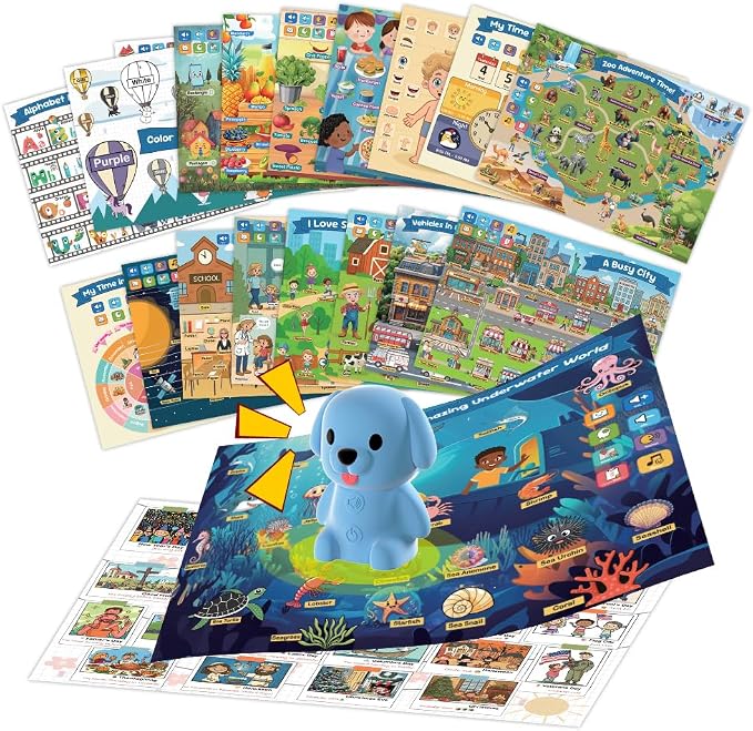 Educational Toys for 3 4 5 6 Year Old, Toddler Learning Posters & Talking Pen Books for Kids 3-5, Learning Toys for Ages 3-6, |Preschool Learning Activities, Gifts for Boys & Girls